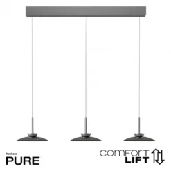 Paul Neuhaus 2193-15 PURE Moon LED Pendelleuchte platin grau 3-flammig
