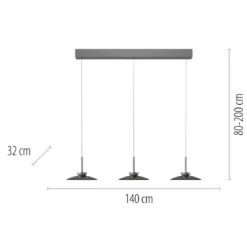Paul Neuhaus 2193-15 PURE Moon LED Pendelleuchte platin grau 3-flammig