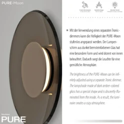 Paul Neuhaus 9594-97 PURE Moon LED Wandleuchte bronce 32cm 2700K