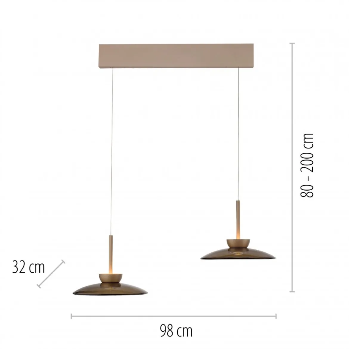 Paul Neuhaus 2194-97 PURE Moon Pendelleuchte bronce 2-flammig