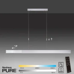 Paul Neuhaus 2525-95 PURE-MOTO e-SLIDE® LED Pendelleuchte diamond (alu) CCT