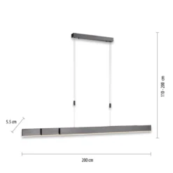 Paul Neuhaus 2525-15 PURE Moto e-SLIDE® LED Pendelleuchte platin (grau) CCT