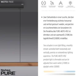 Paul Neuhaus 2545-79 PURE MOTO-RISE LED Pendelleuchte oak black pearl höhenverstellbar ausziehbar