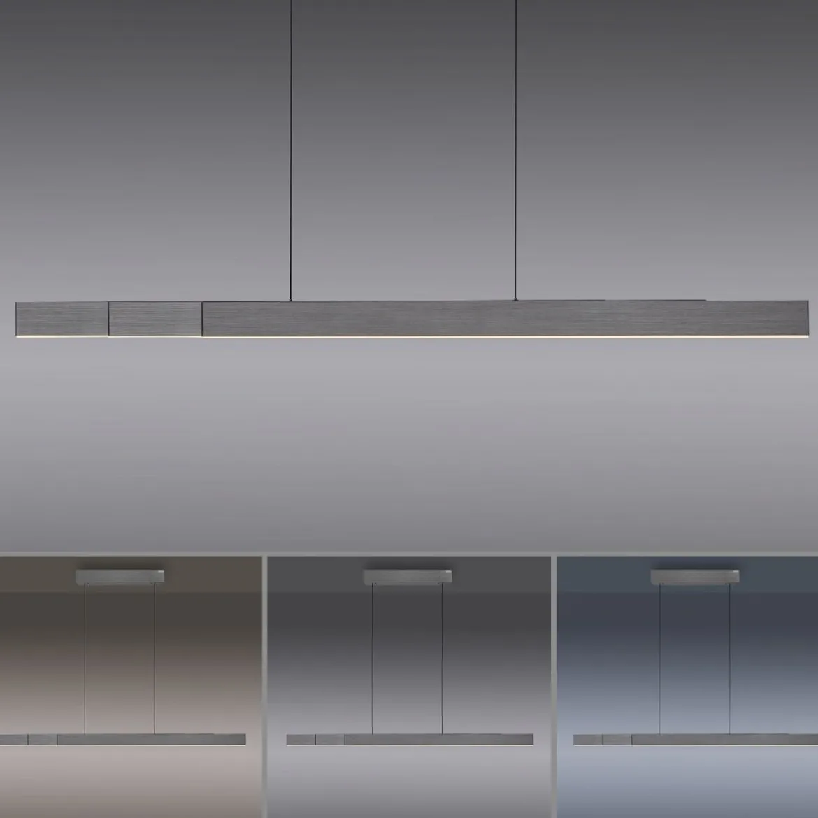 Paul Neuhaus 2545-15 PURE MOTO-RISE LED Pendelleuchte platin (grau) höhenverstellbar ausziehbar