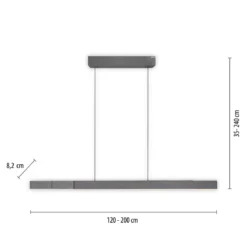 Paul Neuhaus 2545-15 PURE MOTO-RISE LED Pendelleuchte platin (grau) höhenverstellbar ausziehbar