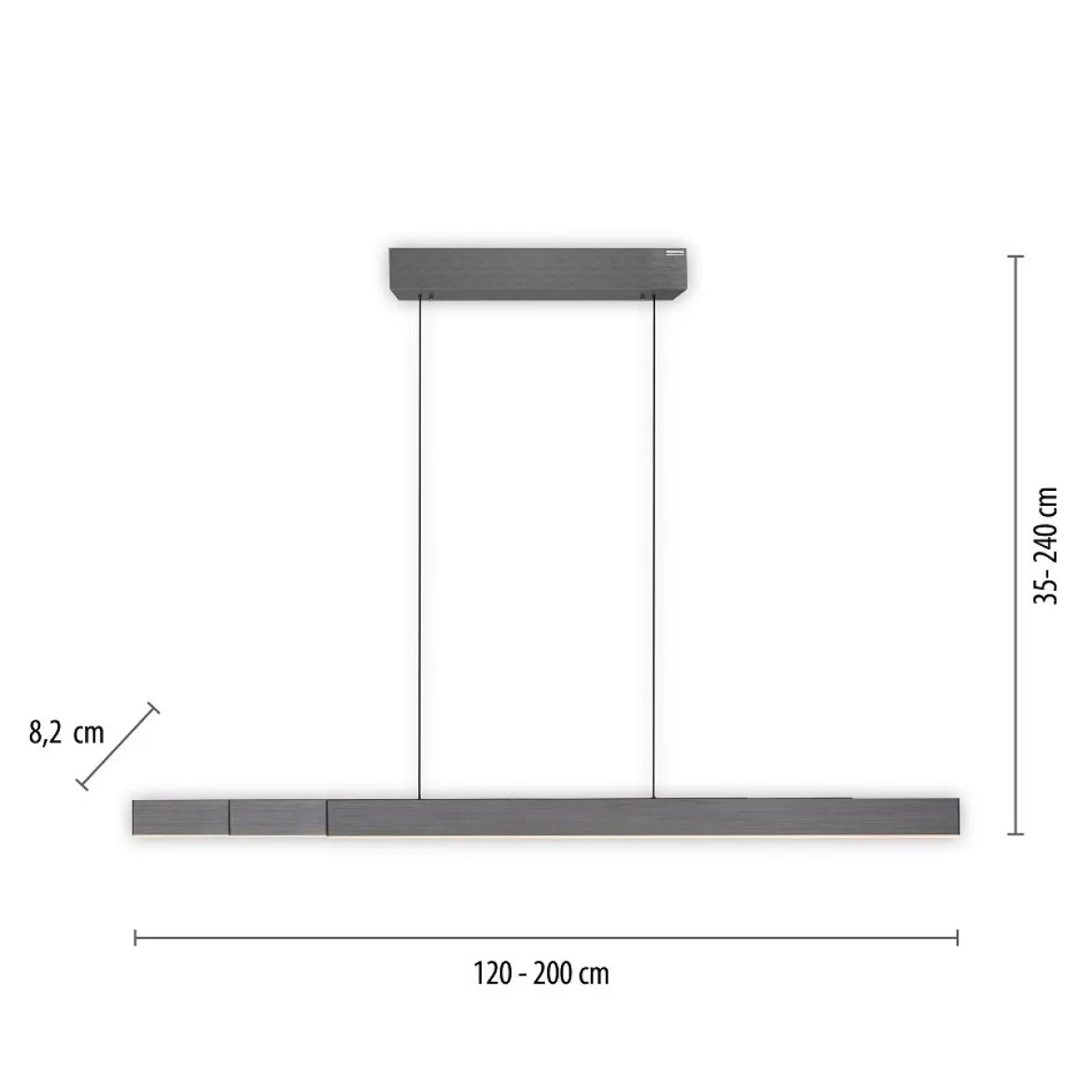 Paul Neuhaus 2545-15 PURE MOTO-RISE LED Pendelleuchte platin (grau) höhenverstellbar ausziehbar