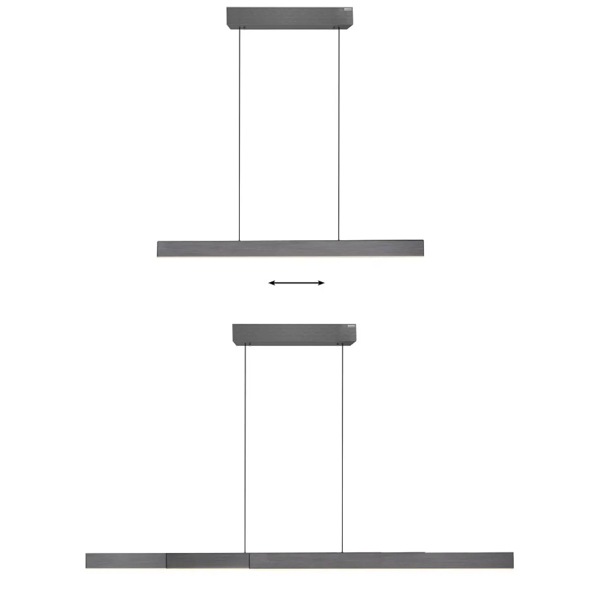 Paul Neuhaus 2545-15 PURE MOTO-RISE LED Pendelleuchte platin (grau) höhenverstellbar ausziehbar
