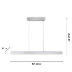 Paul Neuhaus 2545-95 PURE MOTO-RISE LED Pendelleuchte diamond (alu) höhenverstellbar ausziehbar