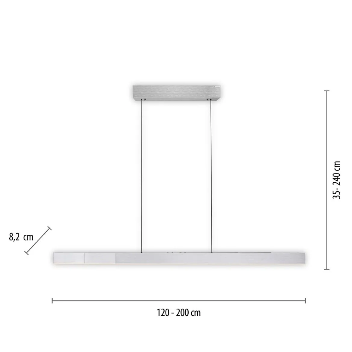 Paul Neuhaus 2545-95 PURE MOTO-RISE LED Pendelleuchte diamond (alu) höhenverstellbar ausziehbar