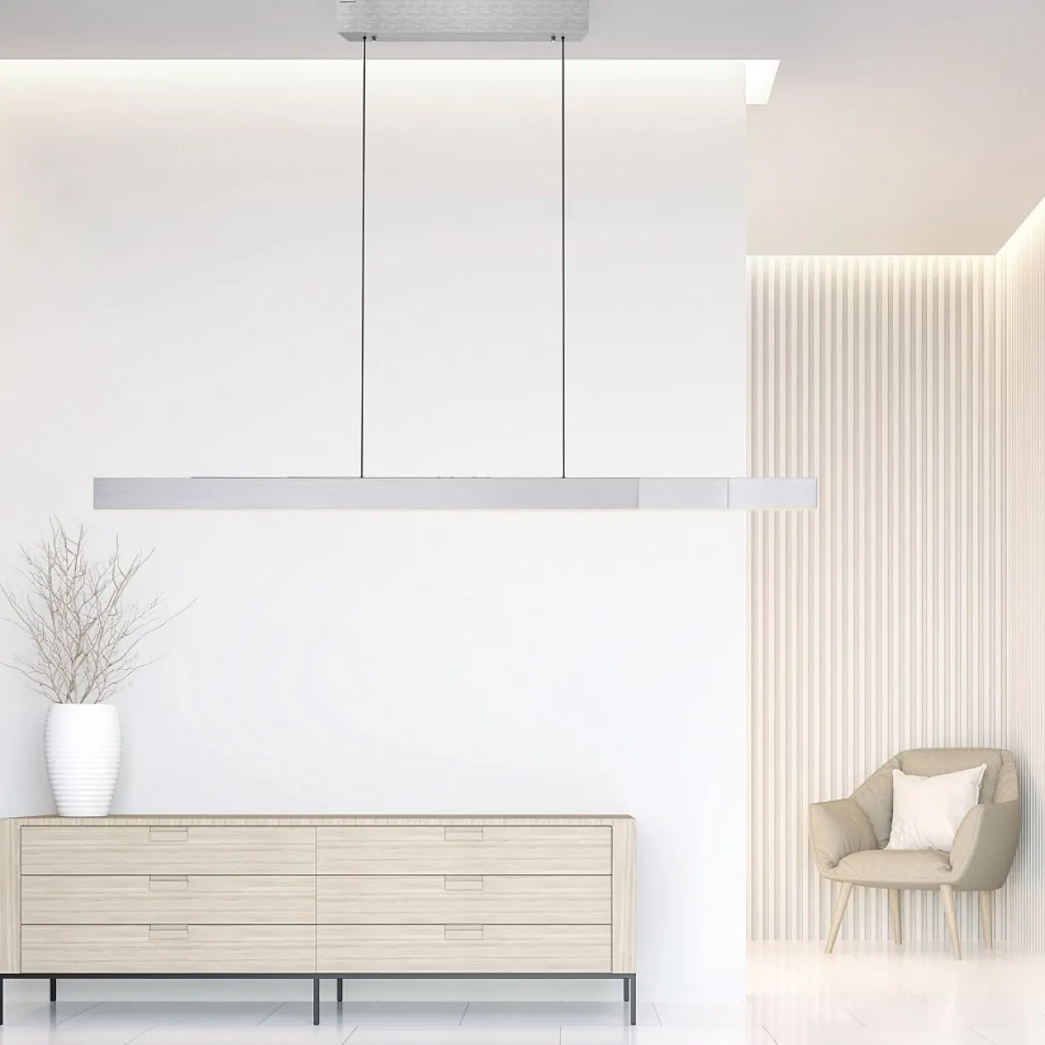 Paul Neuhaus 2545-95 PURE MOTO-RISE LED Pendelleuchte diamond (alu) höhenverstellbar ausziehbar