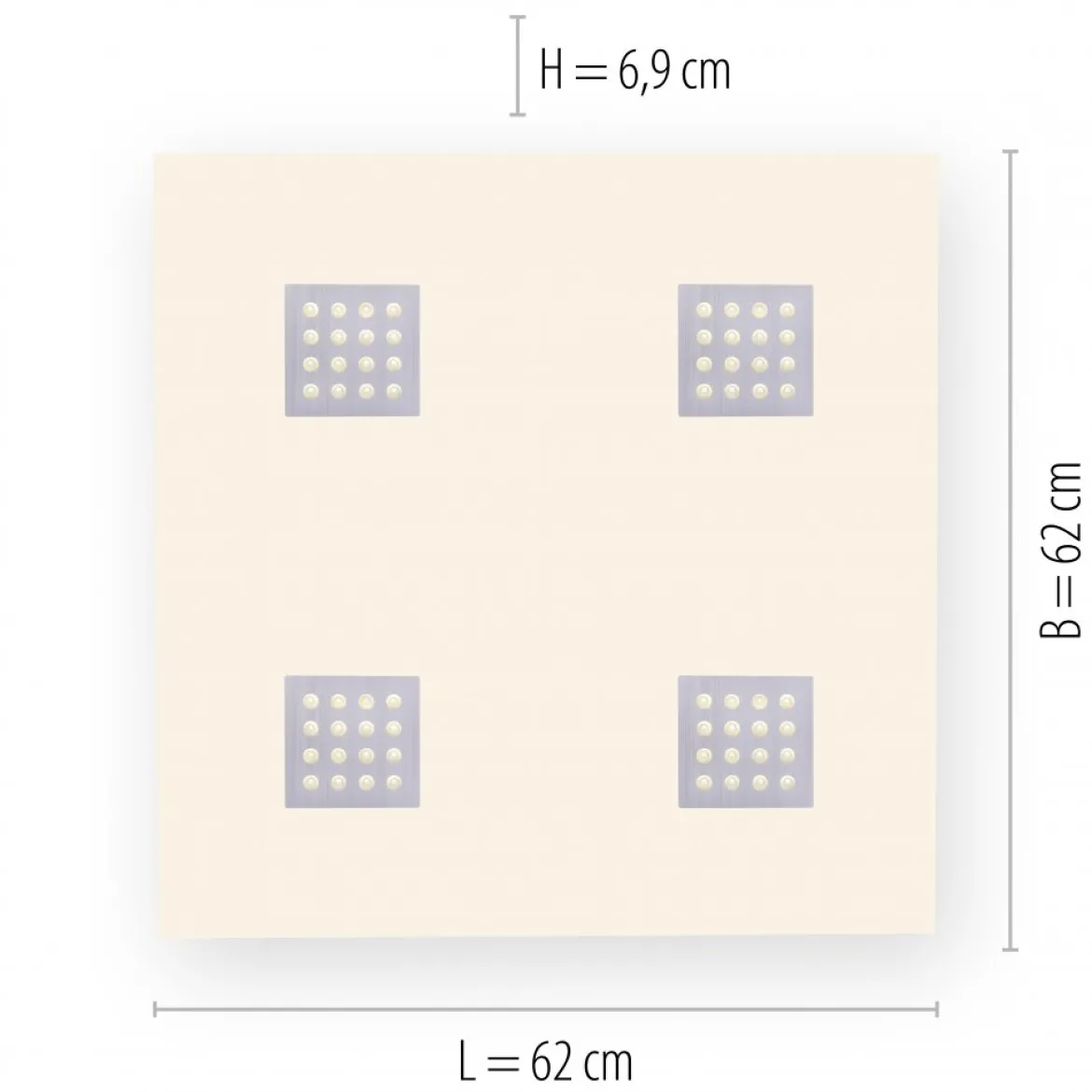 Paul Neuhaus 6434-95 PURE-NEO LED Deckenleuchte aluminium CCT 62x62cm