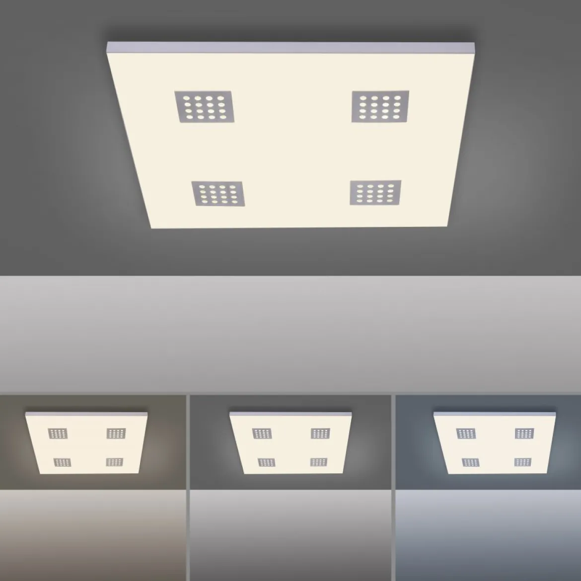 Paul Neuhaus 6434-95 PURE-NEO LED Deckenleuchte aluminium CCT 62x62cm