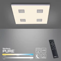 Paul Neuhaus 6434-95 PURE-NEO LED Deckenleuchte aluminium CCT 62x62cm