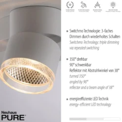 Paul Neuhaus 6862-16 PURE-NOLA LED Deckenleuchte 2-flammig weiß