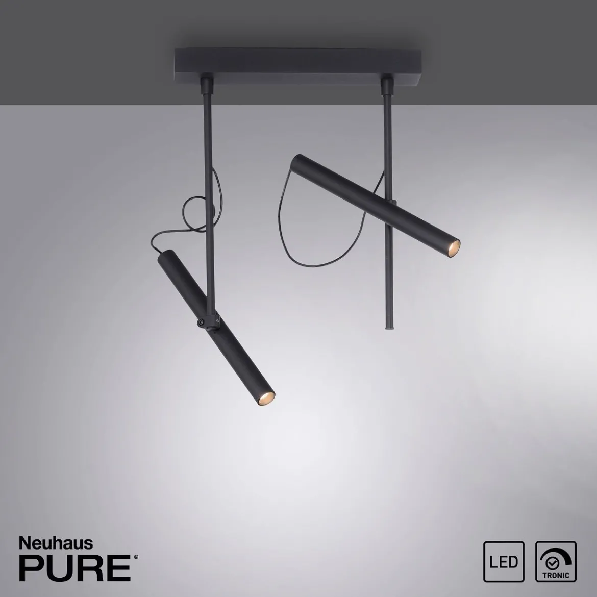 Paul Neuhaus 6068-18 PURE-TUTUA LED Deckenleuchte schwarz dimmbar