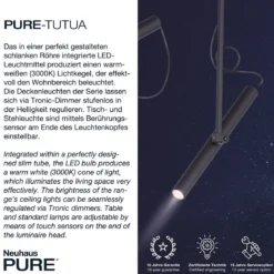 Paul Neuhaus 405-18 PURE-TUTUA LED Stehleuchte schwarz dimmbar