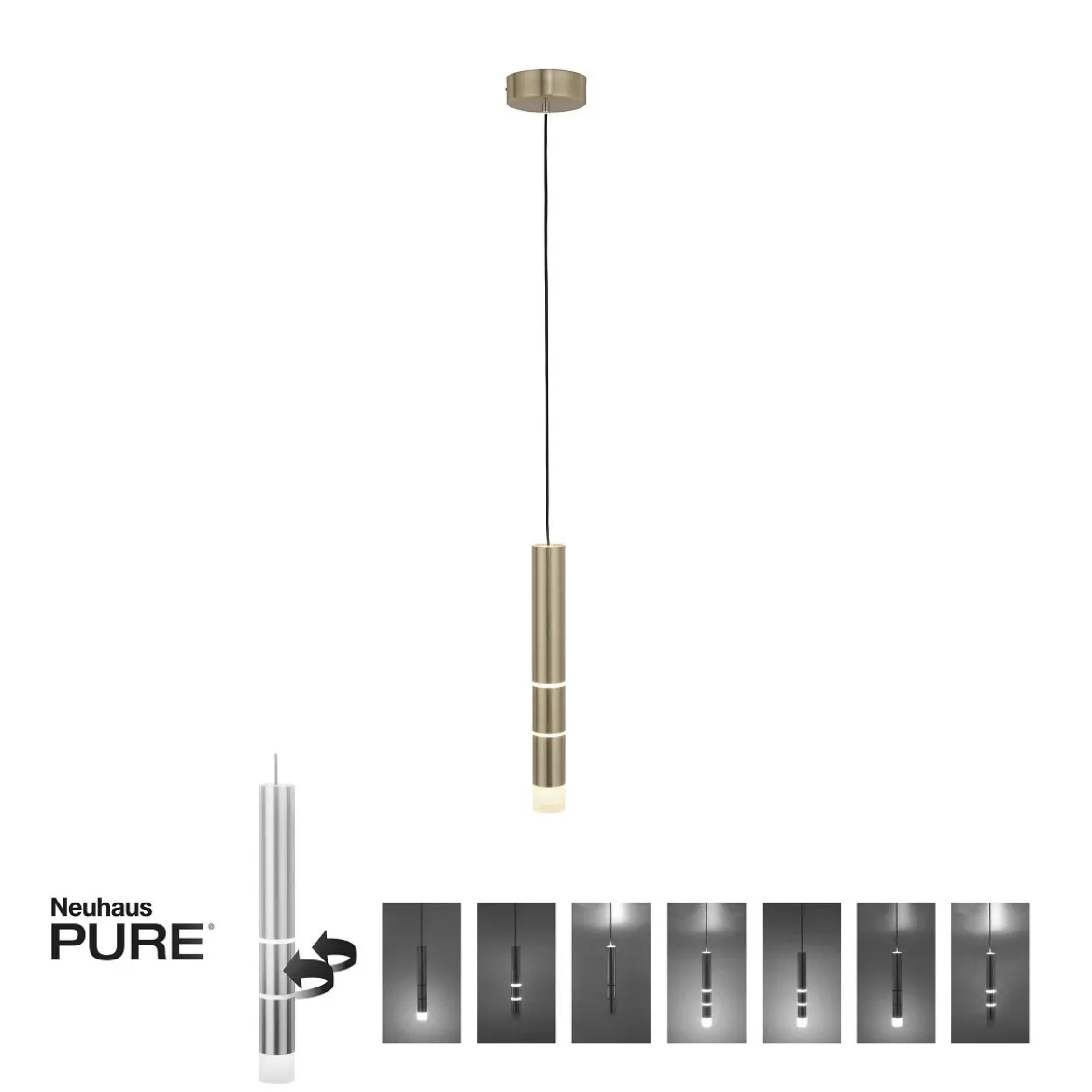 Paul Neuhaus 2211-60 PURE-VEGA LED Pendelleuchte messing matt getrennt schaltbar