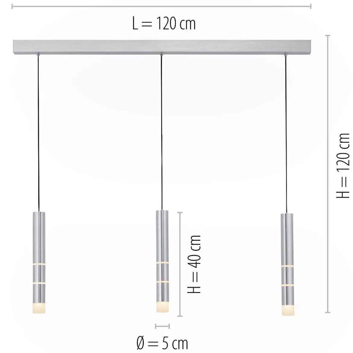 Paul Neuhaus 2213-95 PURE-VEGA LED Pendelleuchte aluminium 3-flammig getrennt schaltbar