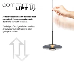 Paul Neuhaus 2083-15 PURE Vitrum Pendelleuchte platin (grau) Comfort Lift