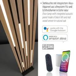 Paul Neuhaus 822-79 Q-AKUSTIK LED Stehleuchte Holz-natur