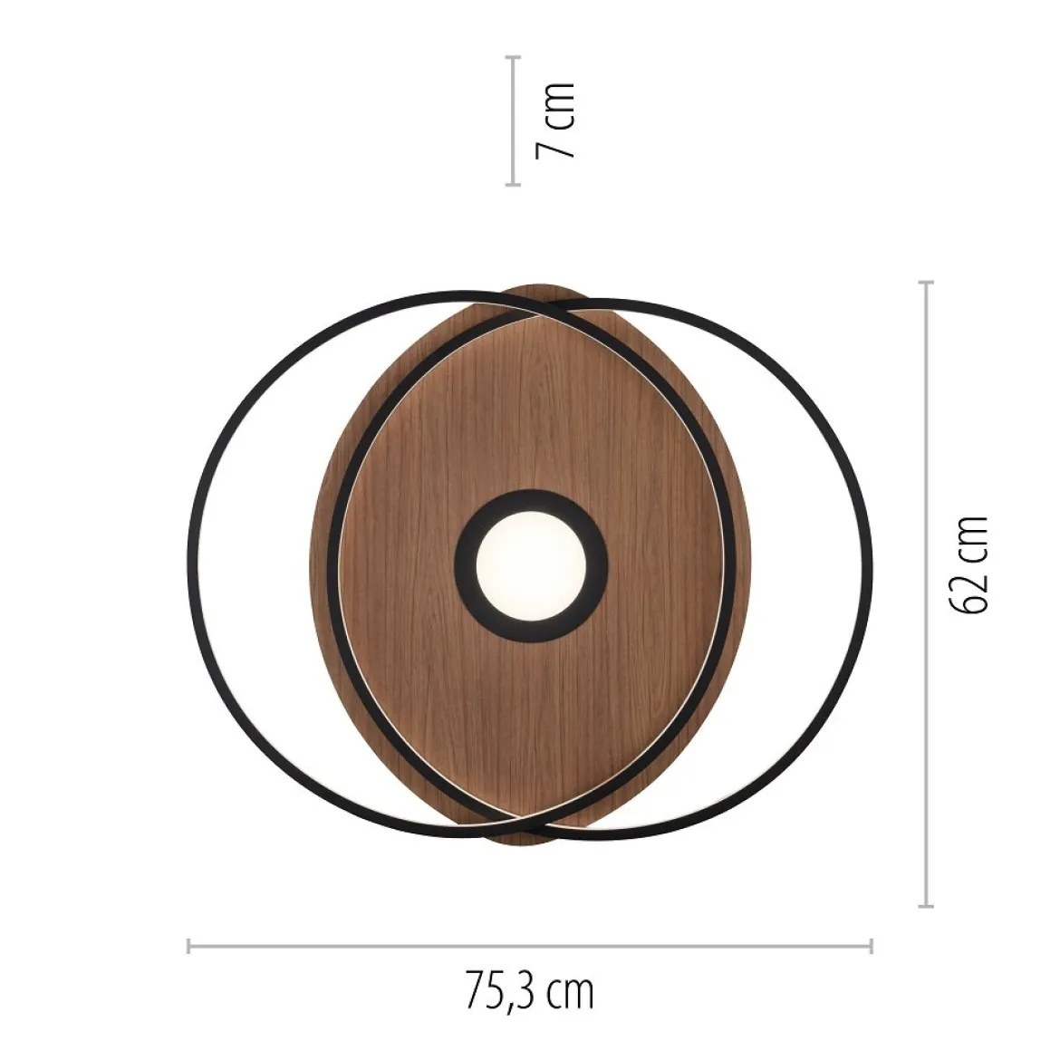 Paul Neuhaus 8381-78 Q-AMIRA Deckenleuchte Holzdekor rund