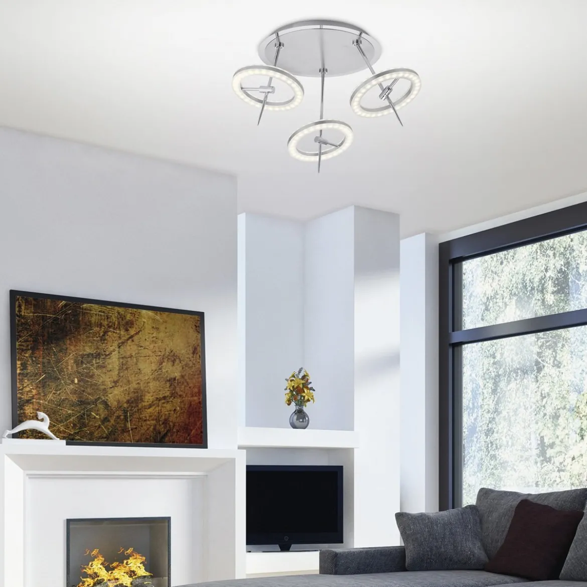 Paul Neuhaus 6891-55 Q-AMY LED Deckenleuchte stahl