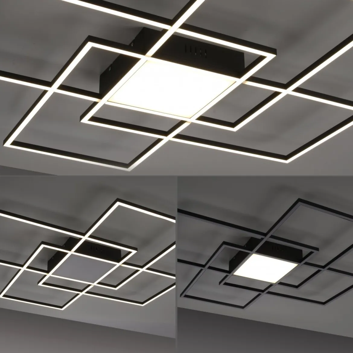 Paul Neuhaus 6073-18 Q-ASMIN LED Deckenleuchte 80x80cm schwarz Smart Home