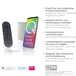 Paul Neuhaus 6073-18 Q-ASMIN LED Deckenleuchte 80x80cm schwarz Smart Home