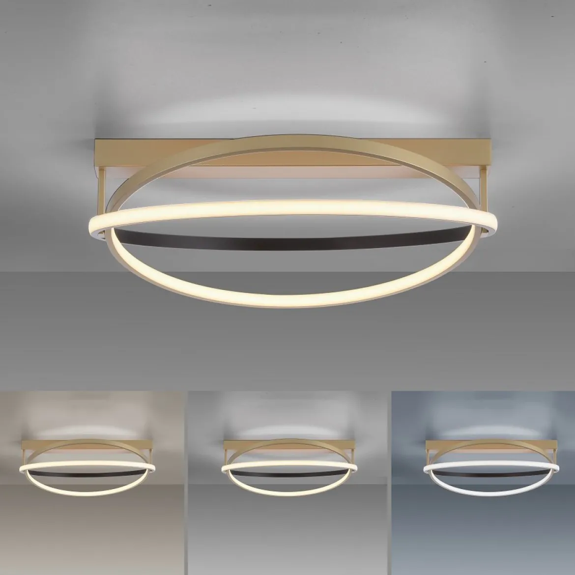 Paul Neuhaus 6739-60 Q-BELUGA LED Deckenleuchte messing schwarz Smart Home