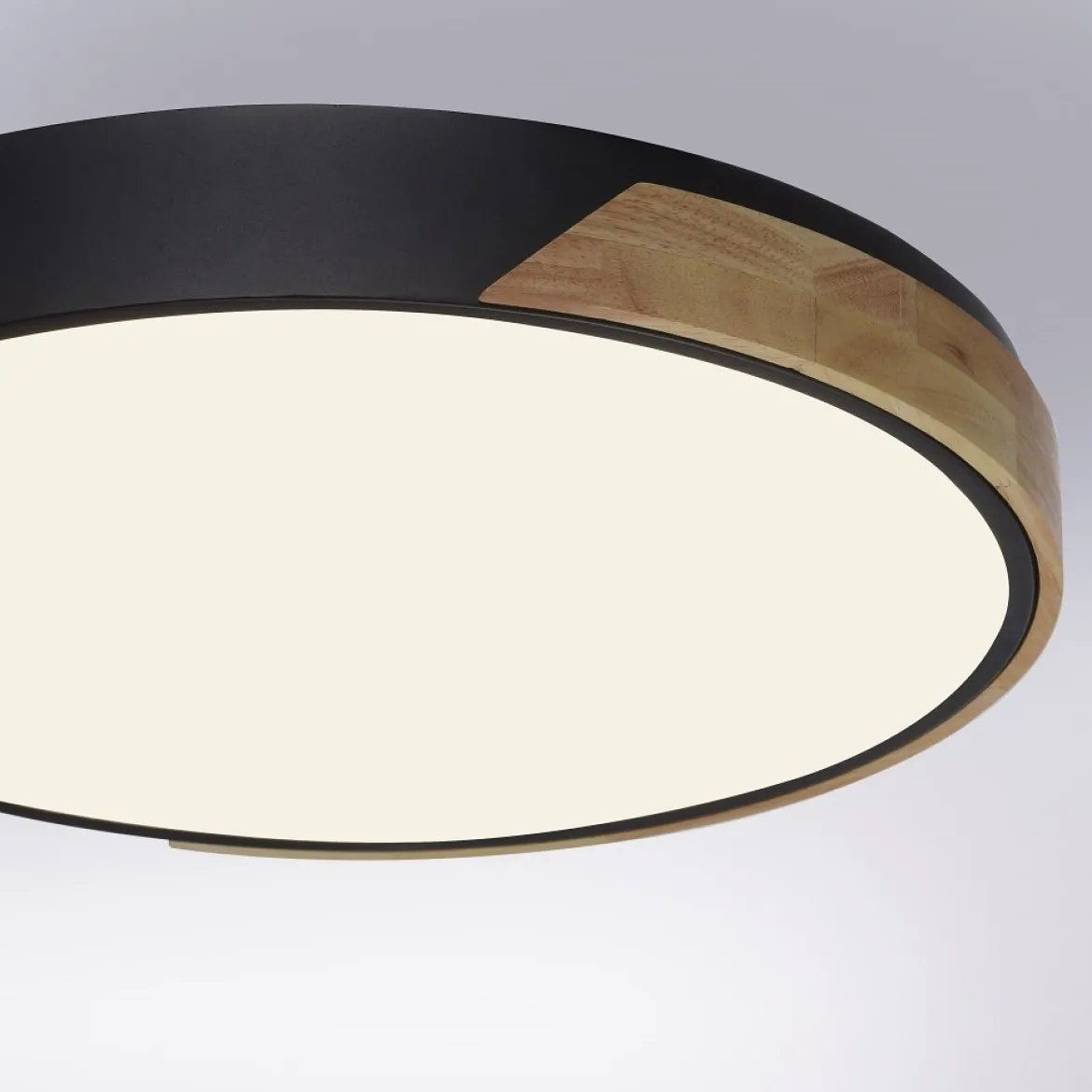 Paul Neuhaus 6071-18 Q-BILA Deckenleuchte Schwarz mit Echtholz 51cm