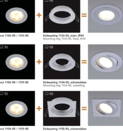 Paul Neuhaus 1150-95 Q-ELLI LED Einbauleuchte aluminium 3er-Set