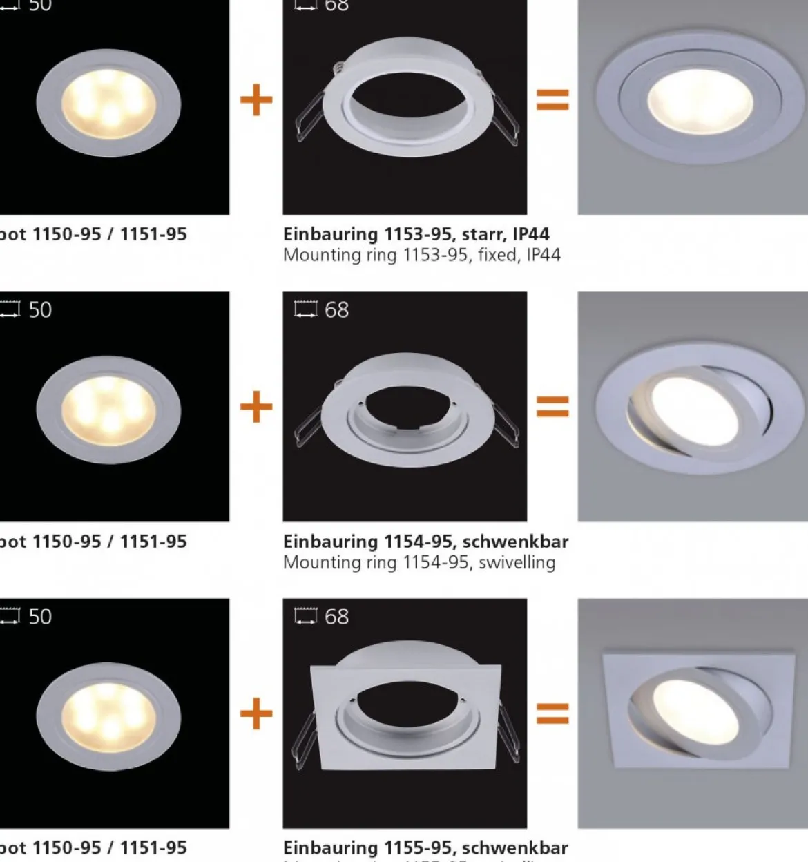 Paul Neuhaus 1150-95 Q-ELLI LED Einbauleuchte aluminium 3er-Set