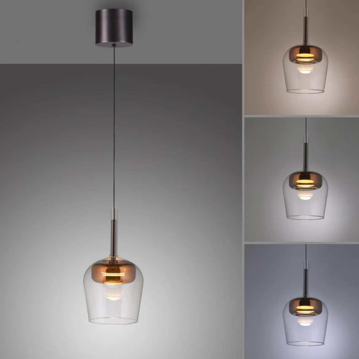 Paul Neuhaus 2741-20 Q-KON Pendelleuchte kupfer 1-flammig Smart Home