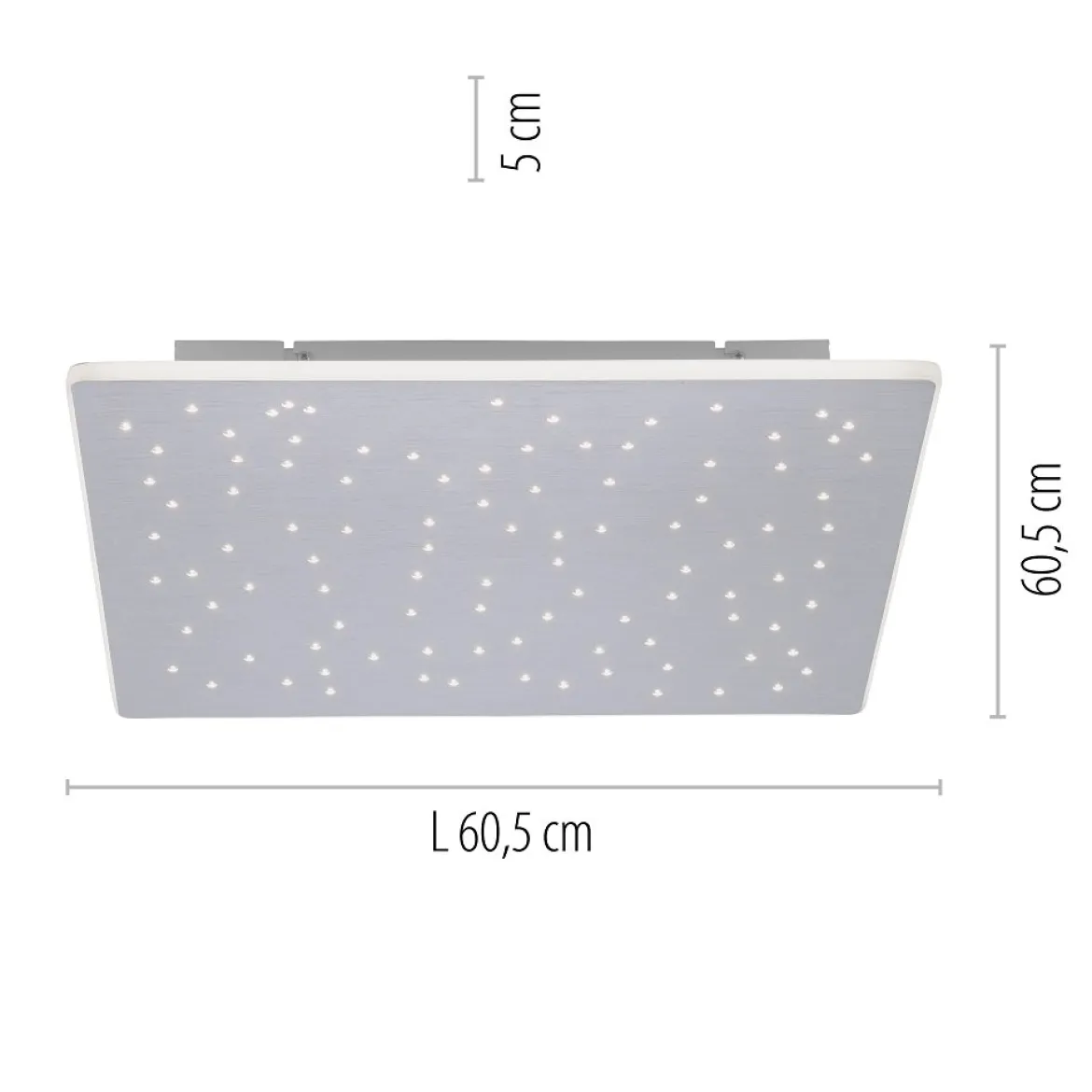 Paul Neuhaus 8039-95 Q-NIGHTSKY Deckenleuchte aluminium quadratisch