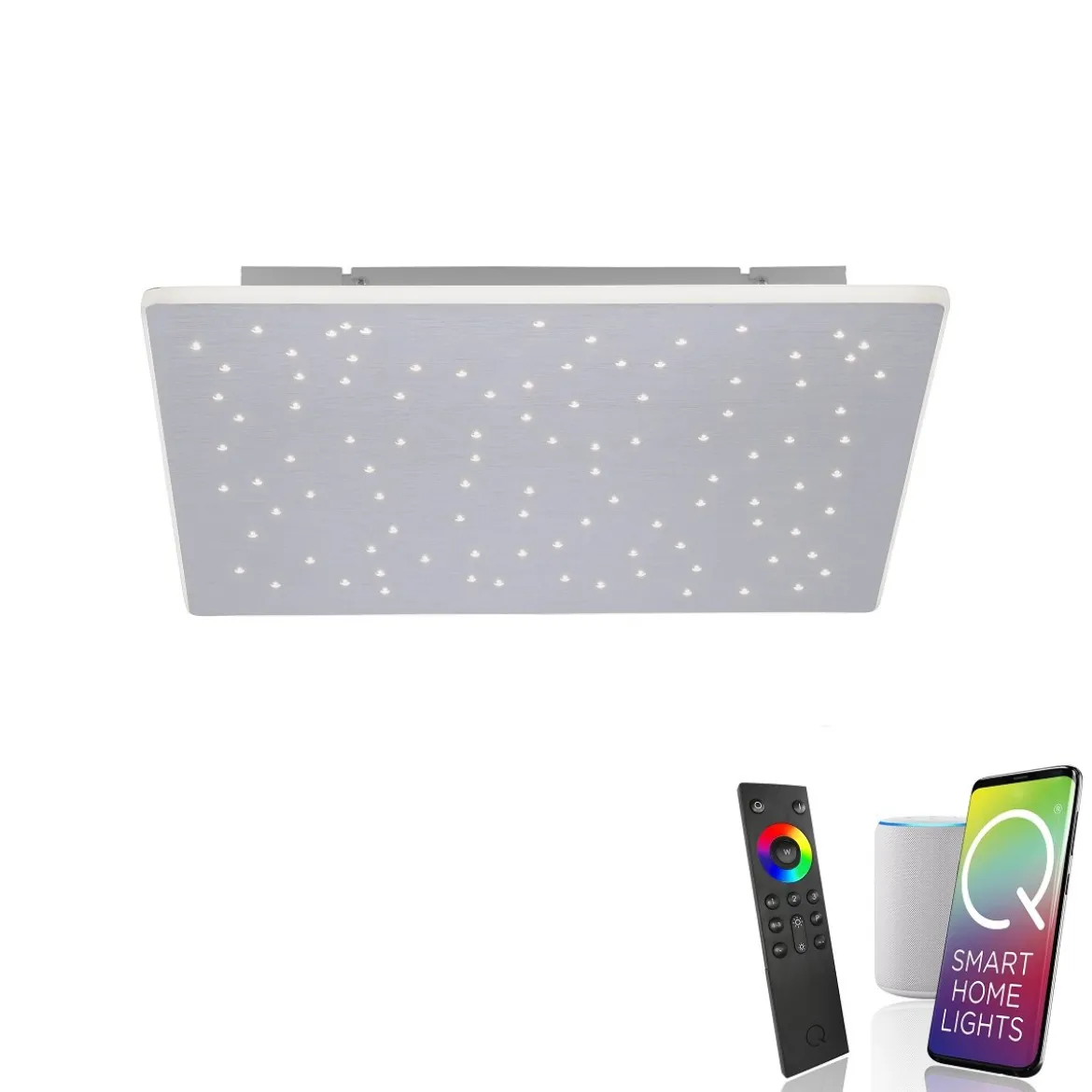 Paul Neuhaus 8039-95 Q-NIGHTSKY Deckenleuchte aluminium quadratisch