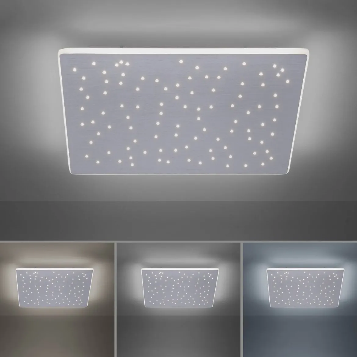 Paul Neuhaus 8039-95 Q-NIGHTSKY Deckenleuchte aluminium quadratisch