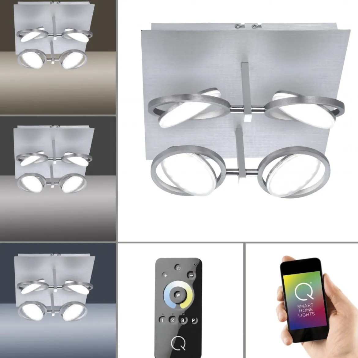 Paul Neuhaus 6805-95 Q-ORBIT LED Deckenleuchte aluminium