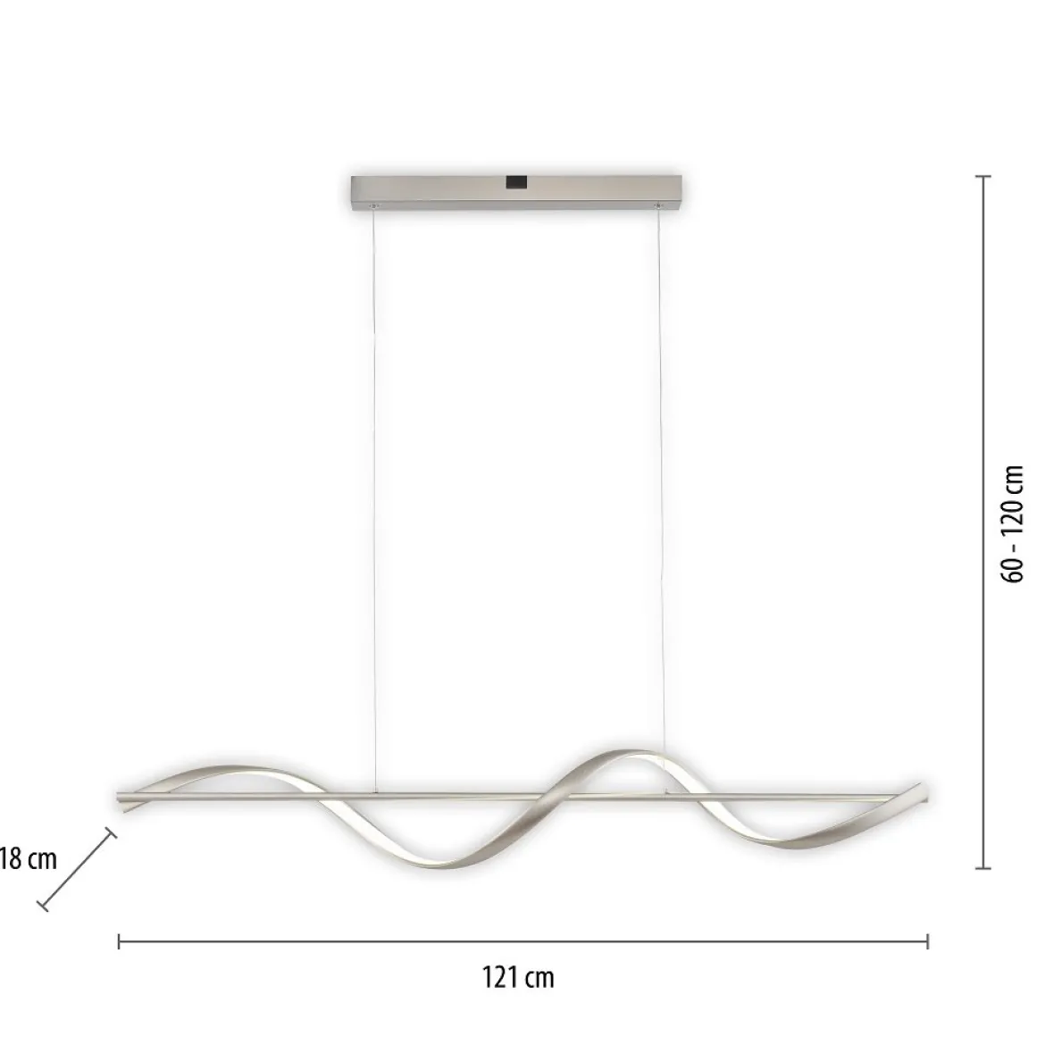 Paul Neuhaus 2385-55 Q-SWING LED Pendelleuchte stahlfarben Smart Home