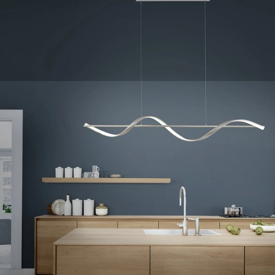 Paul Neuhaus 2385-55 Q-SWING LED Pendelleuchte stahlfarben Smart Home