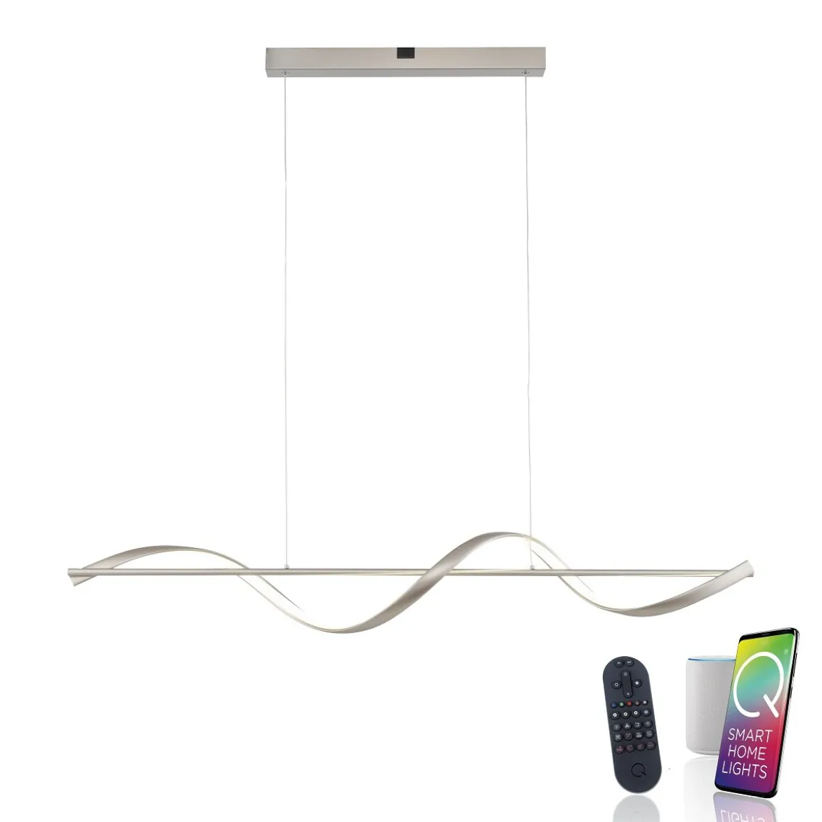 Paul Neuhaus 2385-55 Q-SWING LED Pendelleuchte stahlfarben Smart Home