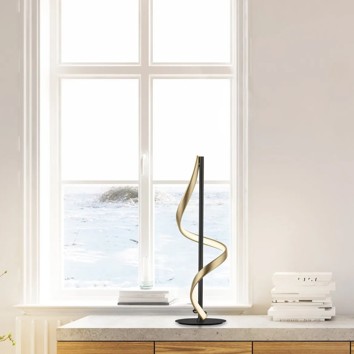 Paul Neuhaus 4385-13 Q-SWING LED Tischleuchte anthrazit messing Smart Home
