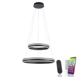 Paul Neuhaus 8420-13 Q-VITO Pendelleuchte Doppelring Anthrazit 60cm