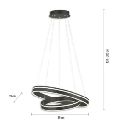 Paul Neuhaus 8420-13 Q-VITO Pendelleuchte Doppelring Anthrazit 60cm
