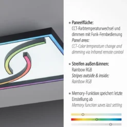 Paul Neuhaus 8275-18 Serpent Deckenleuchte schwarz 45x45cm RGBW