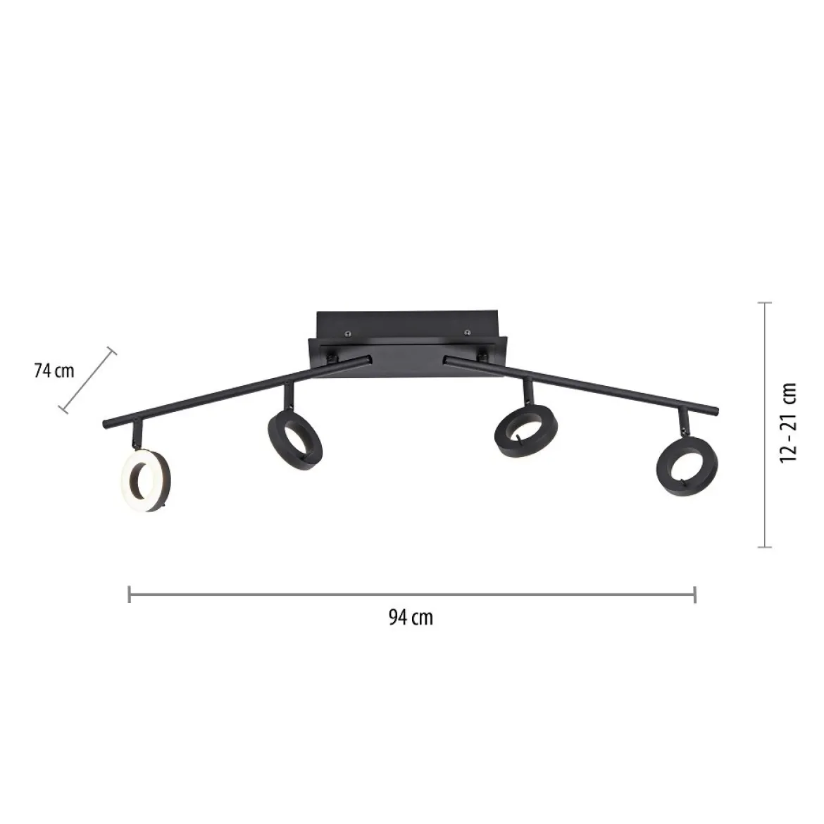 Paul Neuhaus 6786-13 SILEDA LED Deckenleuchte 4-flammig anthrazit