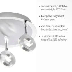 Paul Neuhaus 6788-96 SILEDA LED-Deckenrondell 3-flammig aluminium