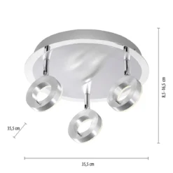 Paul Neuhaus 6788-96 SILEDA LED-Deckenrondell 3-flammig aluminium