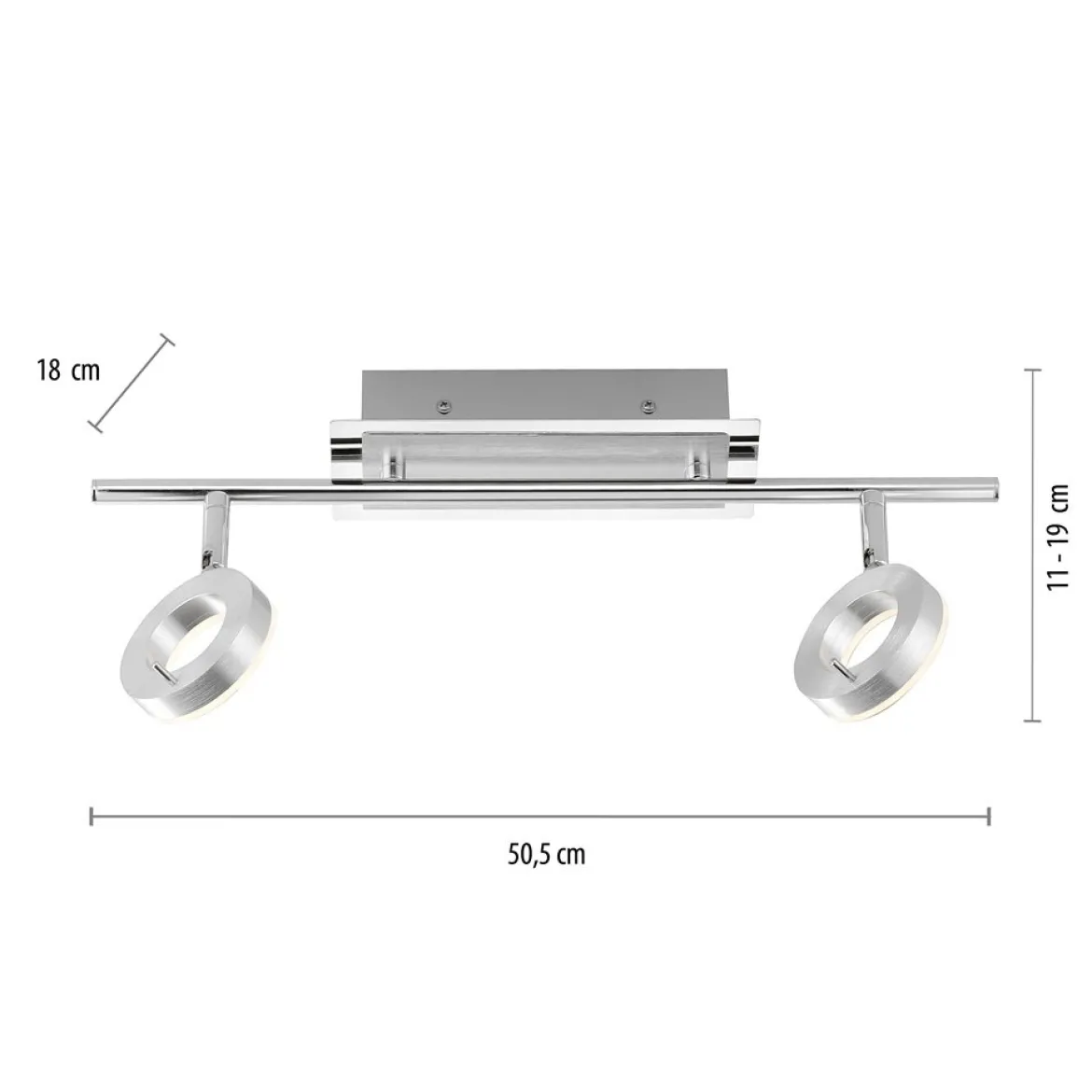 Paul Neuhaus 6781-96 SILEDA LED-Deckenstrahler 2-flammig aluminium
