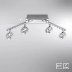 Paul Neuhaus 6786-96 SILEDA LED Deckenstrahler 4-flammig aluminumfarben