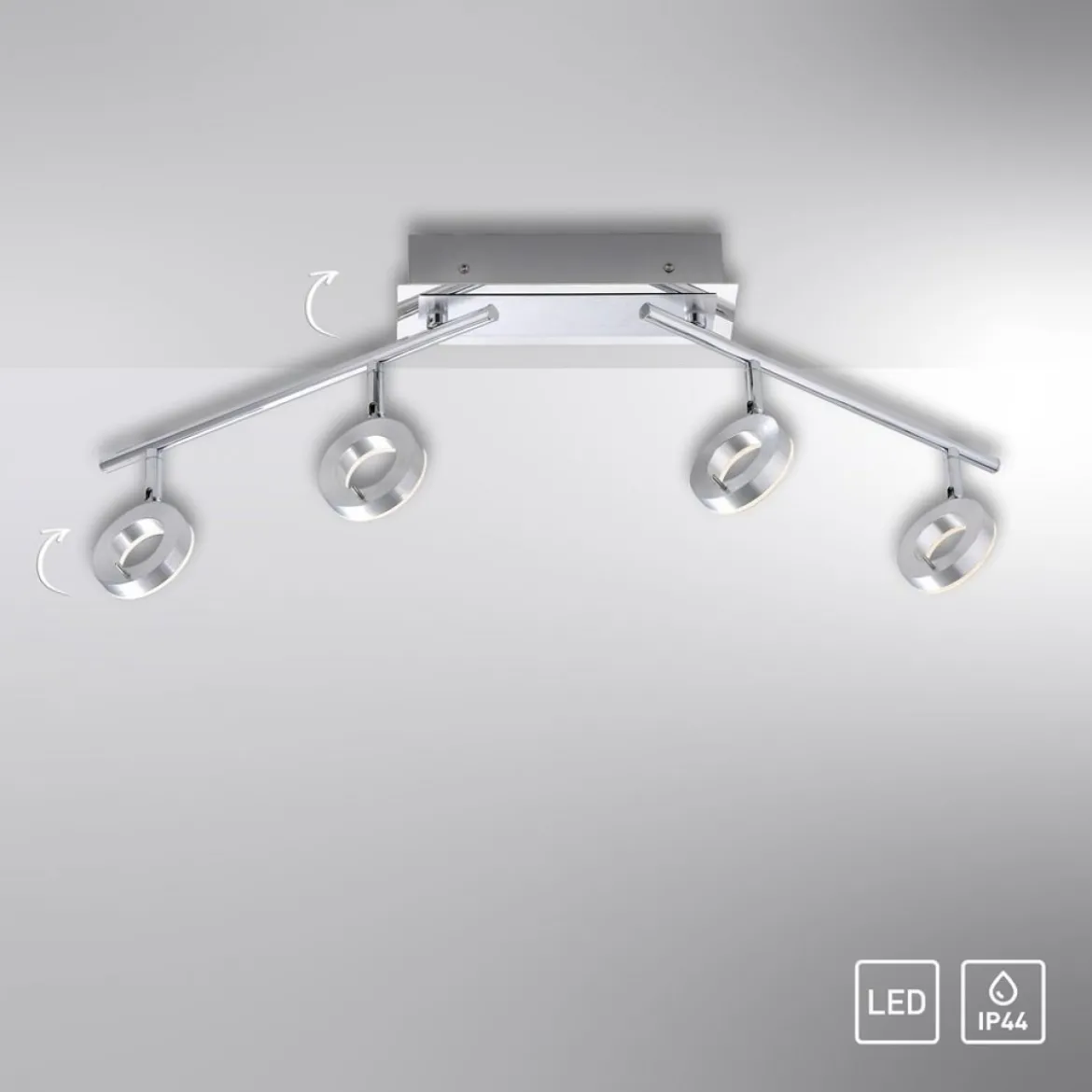 Paul Neuhaus 6786-96 SILEDA LED Deckenstrahler 4-flammig aluminumfarben